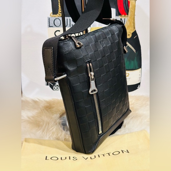 ๐ฅ LOUIS VUITTON DAMIER INFINI BRAZZA MESSENGER BAG UNISEX w/ DUST BAG - Picture 5 of 17